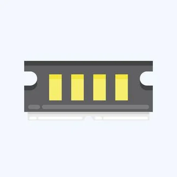 Icon RAM. suitable for Computer Components symbol. flat style. simple design  イラスト素材