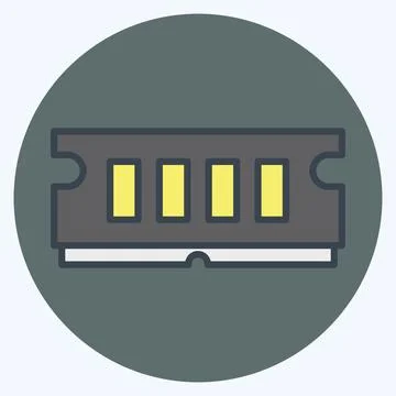 Icon RAM. suitable for Computer Components symbol. color mate style. simple d Stock Illustration