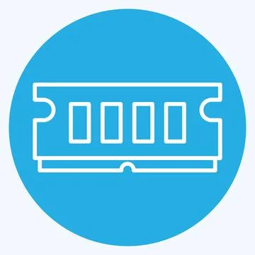Icon RAM. suitable for Computer Components symbol. blue eyes style. simple de Illustrazione stock