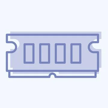 Icon RAM. suitable for Computer Components symbol. two tone style. simple des 스톡 일러스트