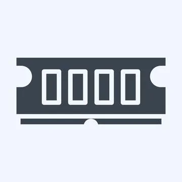Icon RAM. suitable for Computer Components symbol. glyph style. simple design 스톡 일러스트