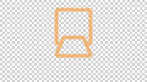 Icon ramp loading is made of yellow grains of sand. Some grains of sand fall Stock Illustration