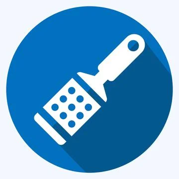 Icon Rasp 2 - Long Shadow Style - Simple illustration, Editable stroke. Stock Illustration
