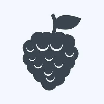 Icon Raspberry. suitable for Fruits and Vegetables symbol. glyph style. simpl Stock Illustration