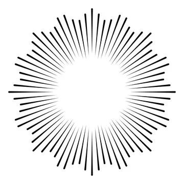 Icon rays of enlightenment, rays cockade, radial speed circle lines Stock Illustration