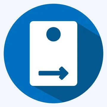 Icon Rear Camera - Long Shadow Style - Simple illustration,Editable stroke Stock Illustration