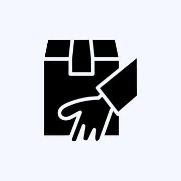 Icon Receive Parcel. suitable for education symbol. glyph style. simple desig イラスト素材
