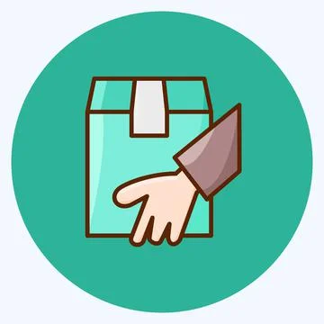 Icon Receive Parcel. suitable for education symbol. flat style. simple design Illustrazione stock