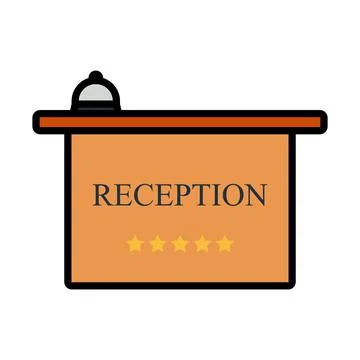 Icon Of Reception Desk Stock Illustration