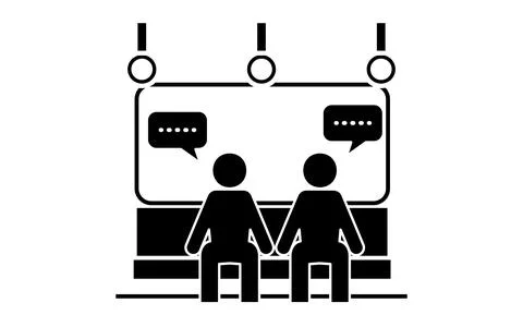 Icon recommending that you refrain from talking on the train Ilustración de archivo