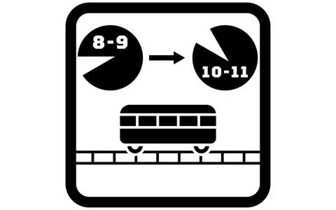 Icon that recommends time commuting - Translation: Time commuting Stock Illustration