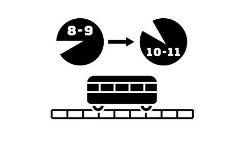 Icon that recommends time commuting - Translation: Time commuting Stock Illustration