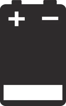 The icon of a rectangular battery with a charge. Stock Illustration