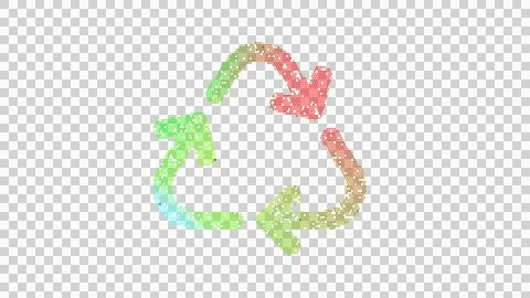 Icon recycle is made up of LED square shapes. There are bright diodes and there Illustrazione stock