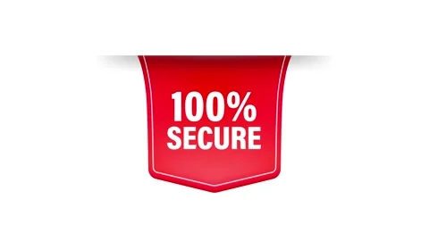 Icon with red 100 secure ribbon for concept design. Business concept. Motion Stock-Footage 152832988