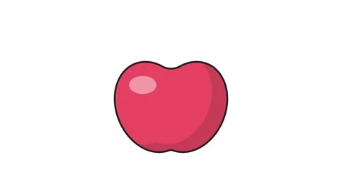 Icon of a red apple with a green leaf, symbolizing freshness and health. Stock Footage 335137290