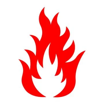 Icon of red fire Stock Illustration