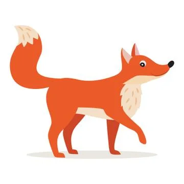 Icon of red fox isolated, forest, woodland animal, Иллюстрация