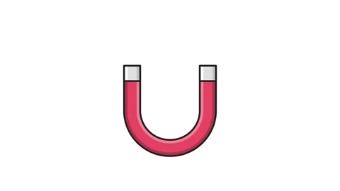 Icon of a red magnet, symbolizing magnetic attraction. Stock Footage 335259532