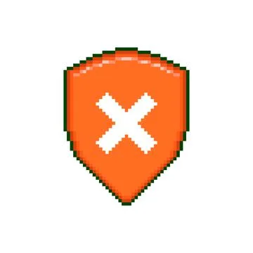 Icon of red shield with red cancel cross symbol	 Stock Illustration
