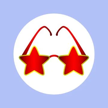 Icon red star sunglasses in circle Stock Illustration