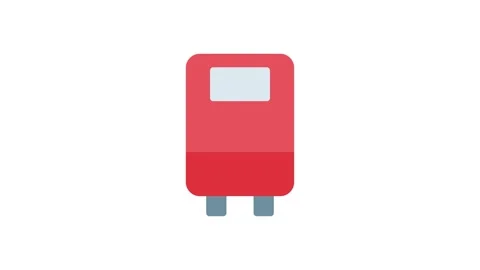 Icon of a red train with a green light, indicating readiness or a positive .. Stock Footage 332984031