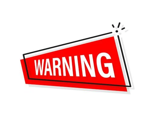 Icon with red warning stamp. Speech bubble icon symbol. Important information Stock Illustration