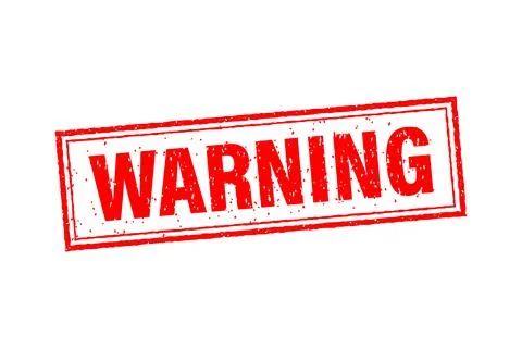 Icon with red warning stamp. Speech bubble icon symbol. Important information Stock Illustration