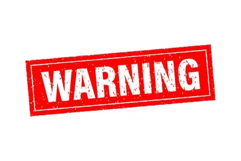 Icon with red warning stamp. Speech bubble icon symbol. Important information Stock Illustration