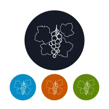 Icon  Redcurrant in the Contours Stock Illustration