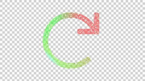 Icon redo is made up of LED square shapes. There are bright diodes and there are Illustrazione stock
