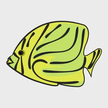 Icon reef fish. Stock Illustration