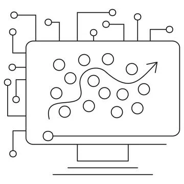 Icon of regression in artificial intelligence and machine learning イラスト素材