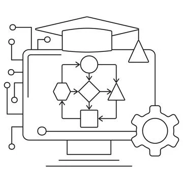 Icon of reinforcement learning in artificial intelligence Stock Illustration