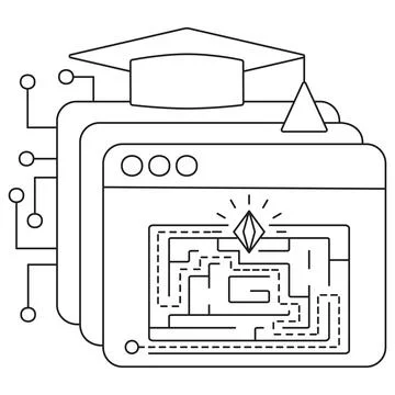 Icon of reinforcement learning Illustrazione stock