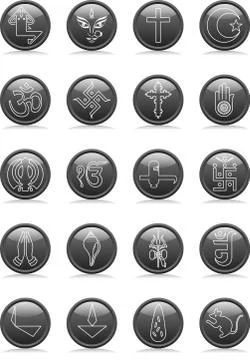 Icon religion set Stock Illustration