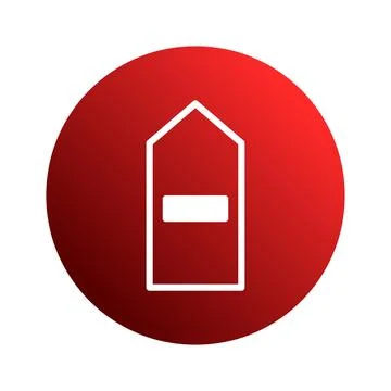 Icon of remove location symbol with red circle background for maps and navi.. Stock Illustration