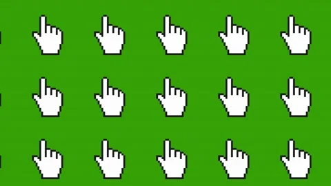 Icon repeat crossing hand pointer pixels Stock Footage 202272489