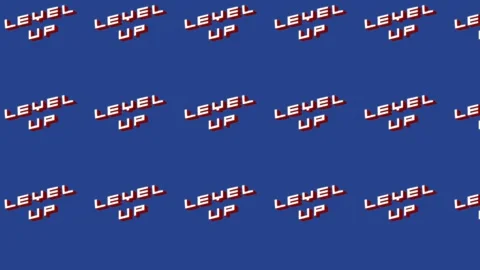 Icon repeat Level up isometric shadow yelred Stock Footage 335998886