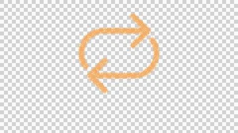 Icon repeat is made of yellow grains of sand. Some grains of sand fall down. 스톡 일러스트