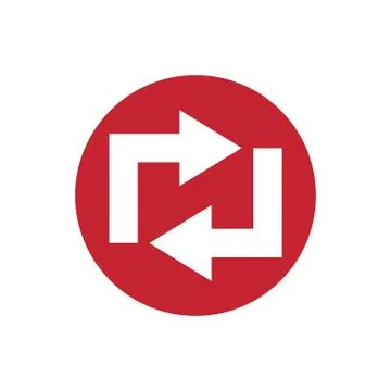 Icon of repeat process arrow in color circle Stock Illustration