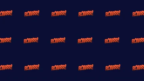 Icon repeat rows breathe Roarr comic book Stock Footage 344109948