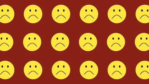 Icon repeat rows breathe Smile sad face Stock Footage 342769639