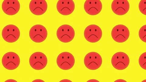 Icon repeat Smile red sad face Stock Footage 345450085