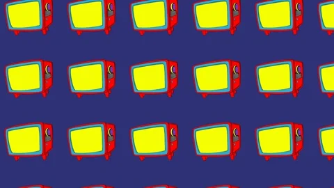 Icon repeat TV set drawing angled thick Video stock 338444857