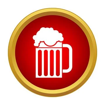 Icon representing a beer mug with foam Stock Illustration