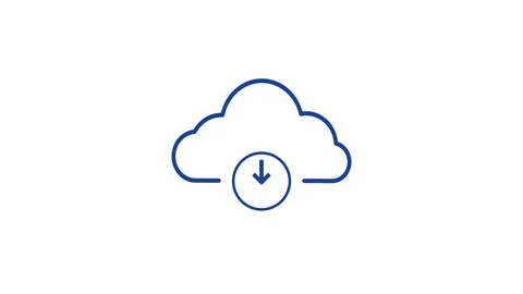 Icon representing cloud download service with downward arrow, symbolizing d.. Stock-Footage 322967500