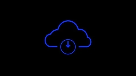 Icon representing cloud download service with downward arrow, symbolizing d.. Stock Footage 322967510