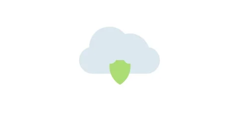 Icon representing cloud security, featuring a cloud with a padlock symbol, .. Stock Footage 332849798