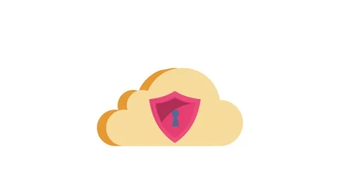 Icon representing cloud security, showcasing a shield and a green dot, indi.. Stock Footage 332341153